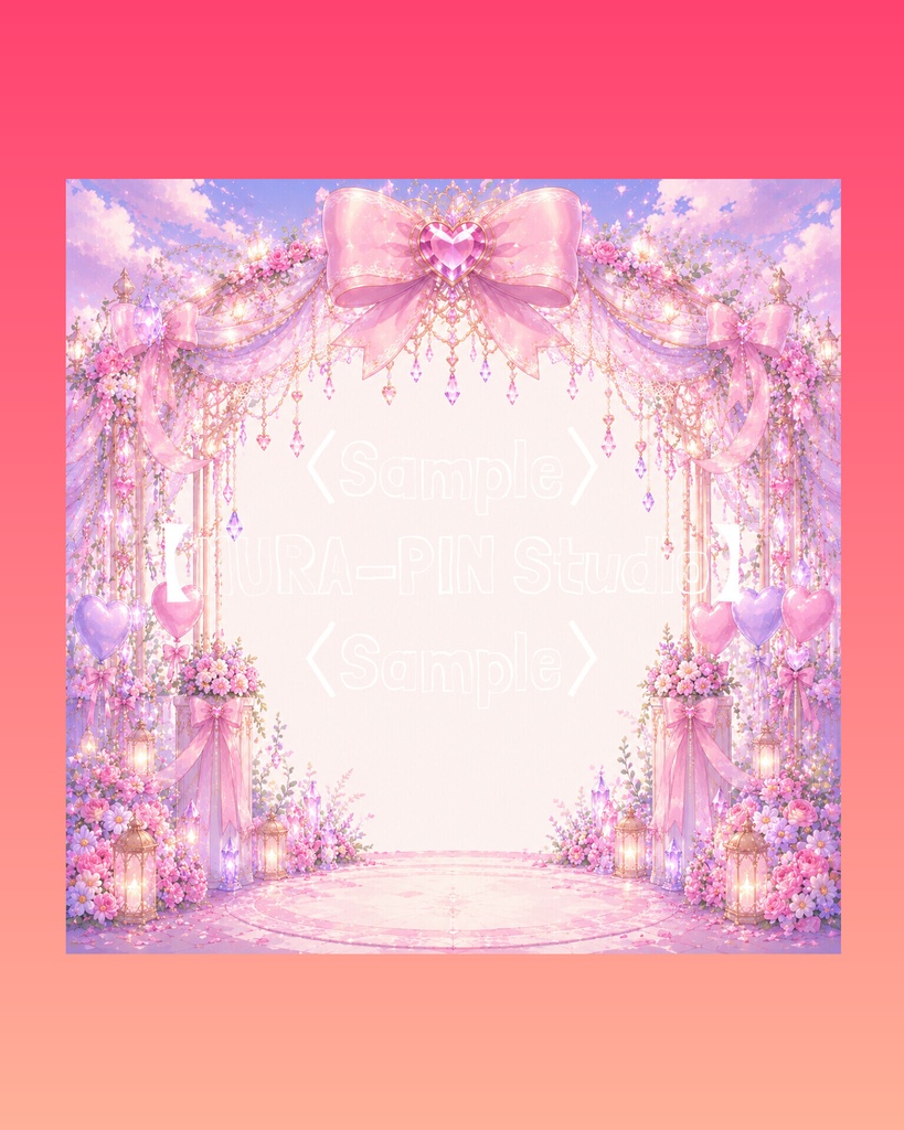 【リボンステージ背景(歌枠・配信・サムネ向け)・10枚 / 正方形】The Square Vol.22 : Ribbon Stage