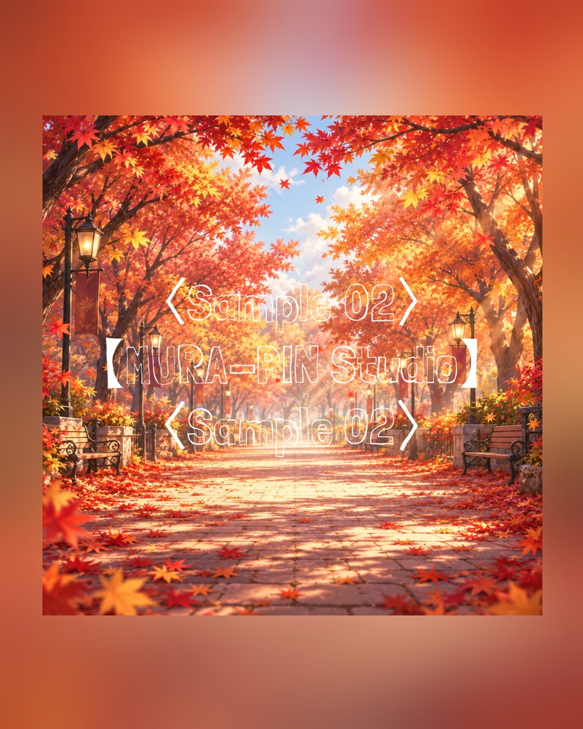 【秋の紅葉公園背景(配信・サムネ向け)・10枚 / 正方形】 The Square Vol.38 : Autumn Park