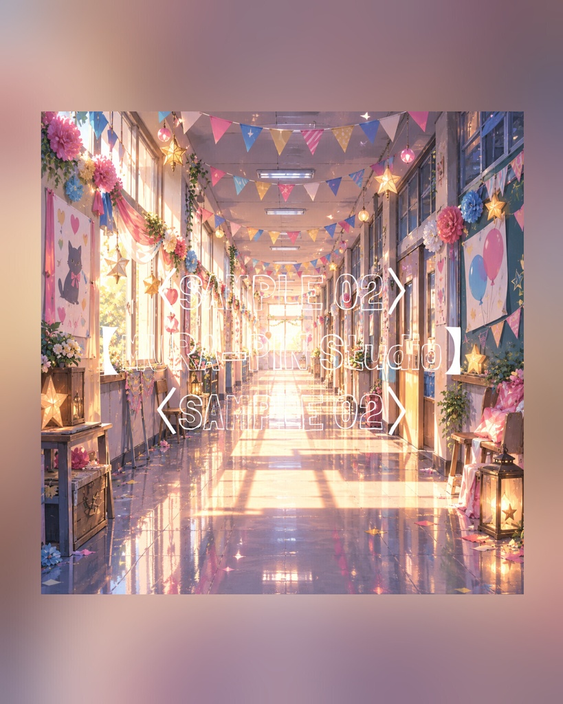 【青春が輝く学園文化祭の背景(配信・サムネ向け)・10枚 / 正方形】The Square Vol.44 : School Festival