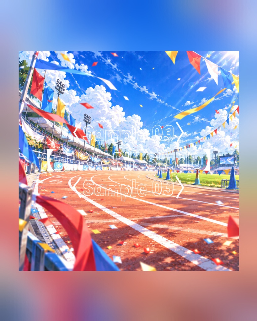 【青春が弾ける学園体育祭の背景(配信・サムネ向け)・10枚 / 正方形】The Square Vol.45 : School Sports Festival