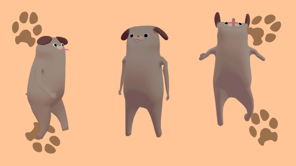 胴長パグ #パグ3D