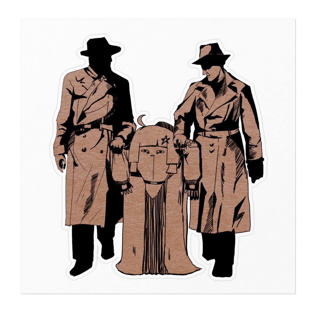 当局に連行されるシャブ12ステッカー