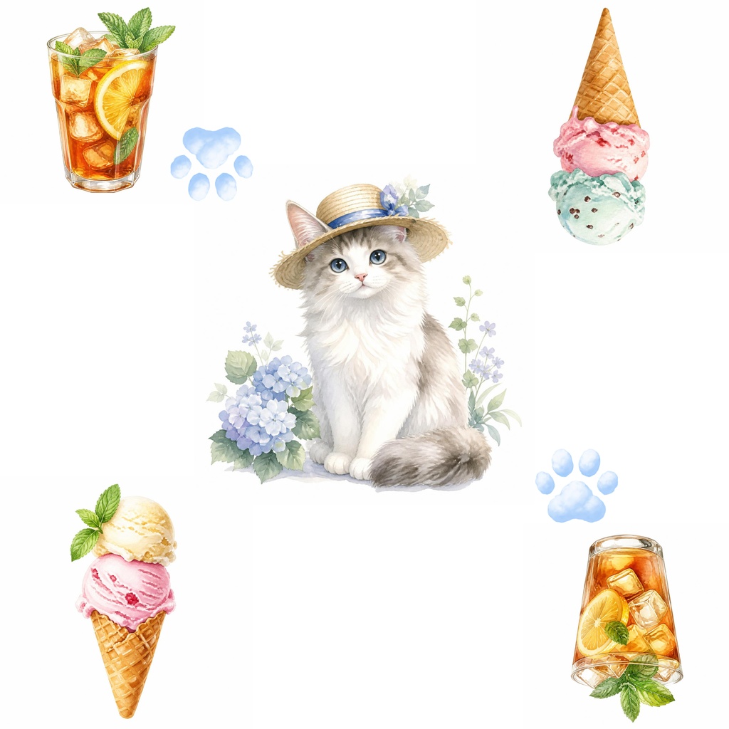 【デジタルペーパー】アイスと猫