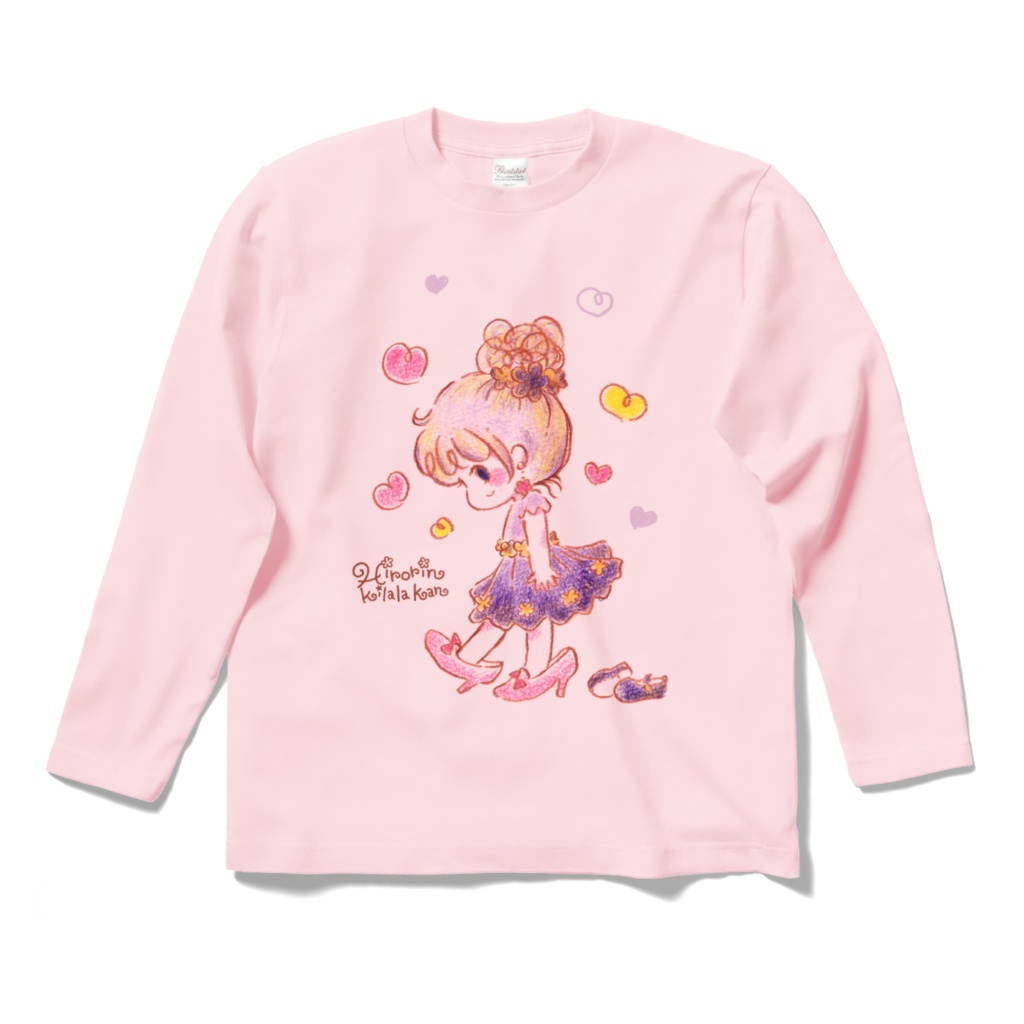 ♡ ママのくつ ♡ ロングスリーブTシャツ - ライトピンク