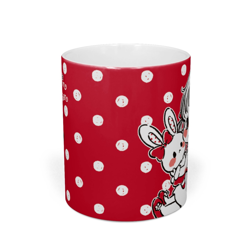 ♡ 私のうさちゃん ♡ マグカップ - レッド