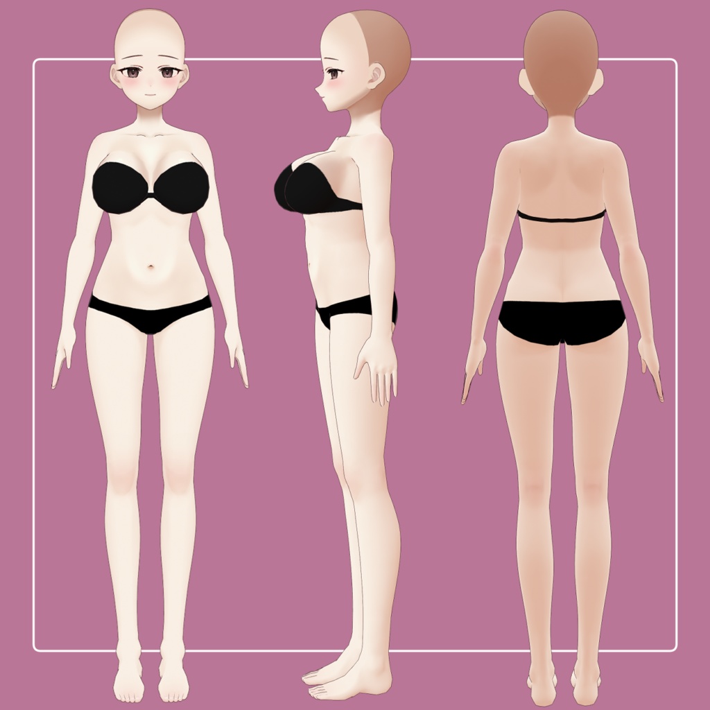 【VRoid】身体、顔、アイライン、瞳、口内、眉毛テクスチャセット【素体】
