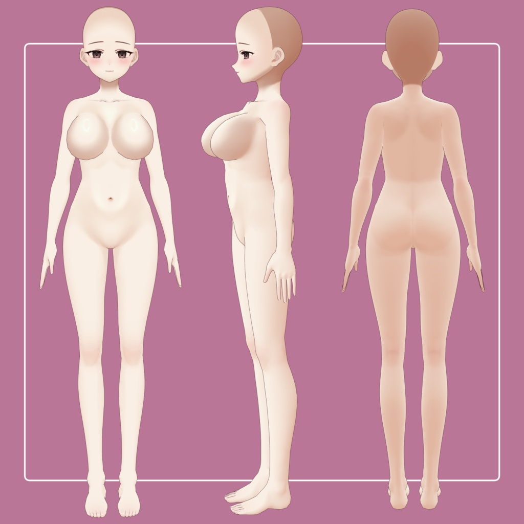 【VRoid】テクスチャ素材セット(顔・身体・目・眉・口内)【素体】