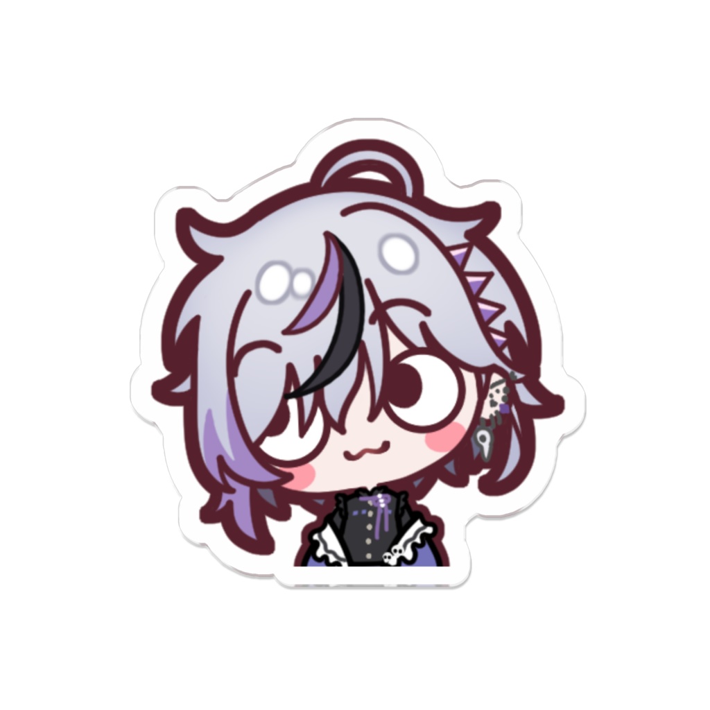 紫骸リト(?な顔) アクリルバッジ 50×50mm