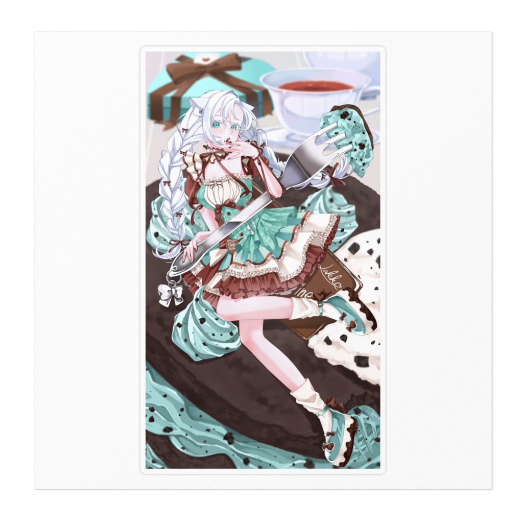 バレンタインらっこ~2025~ステッカー 背景ありなし