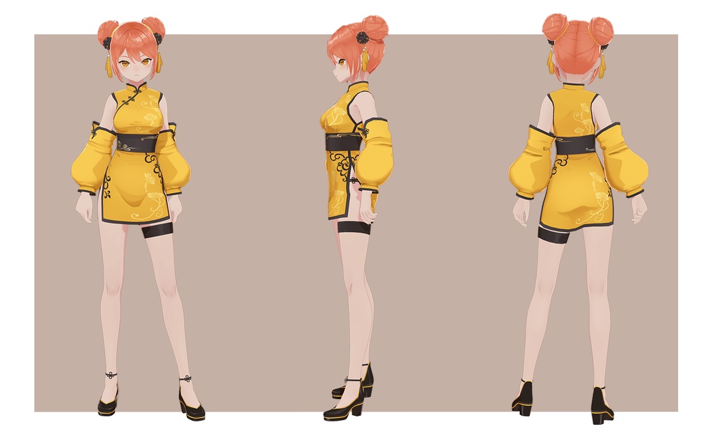 チャイナ服の女の子-china girl-【オリジナル3Dモデル】