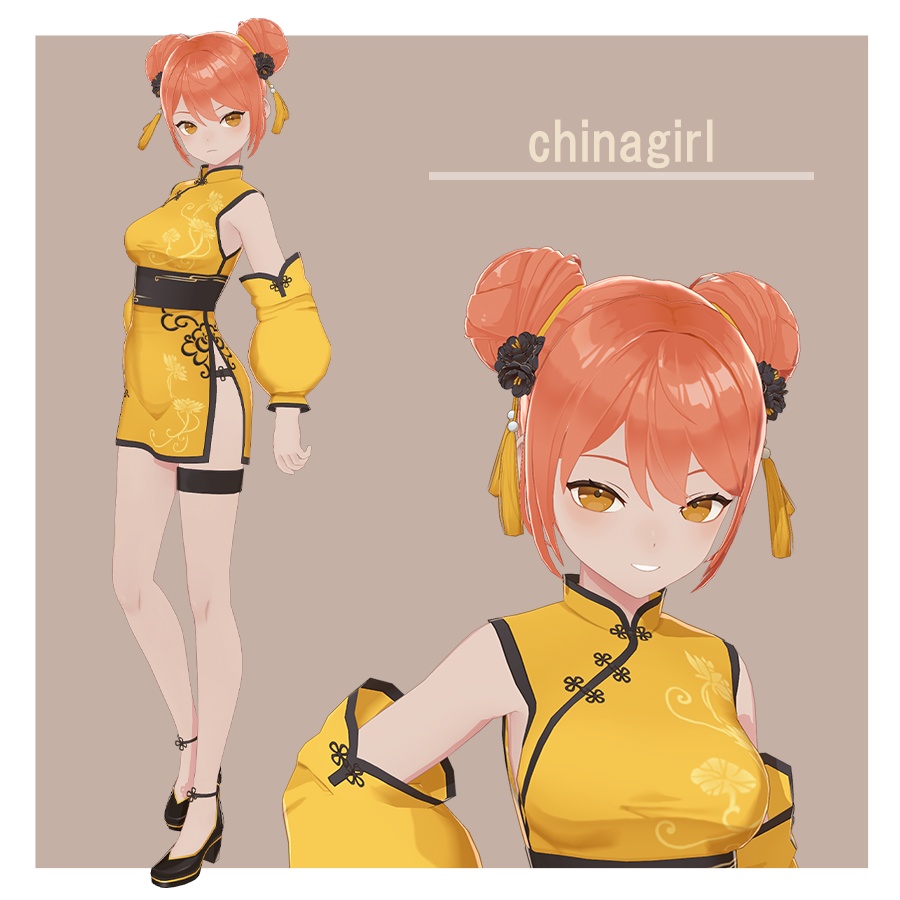 チャイナ服の女の子-china girl-【オリジナル3Dモデル】
