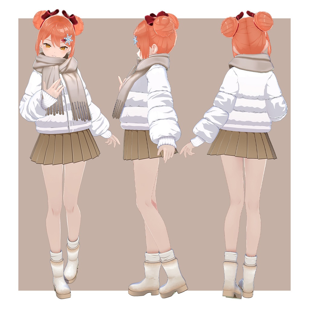 チャイナ服の女の子-china girl-冬服ver【オリジナル3Dモデル】