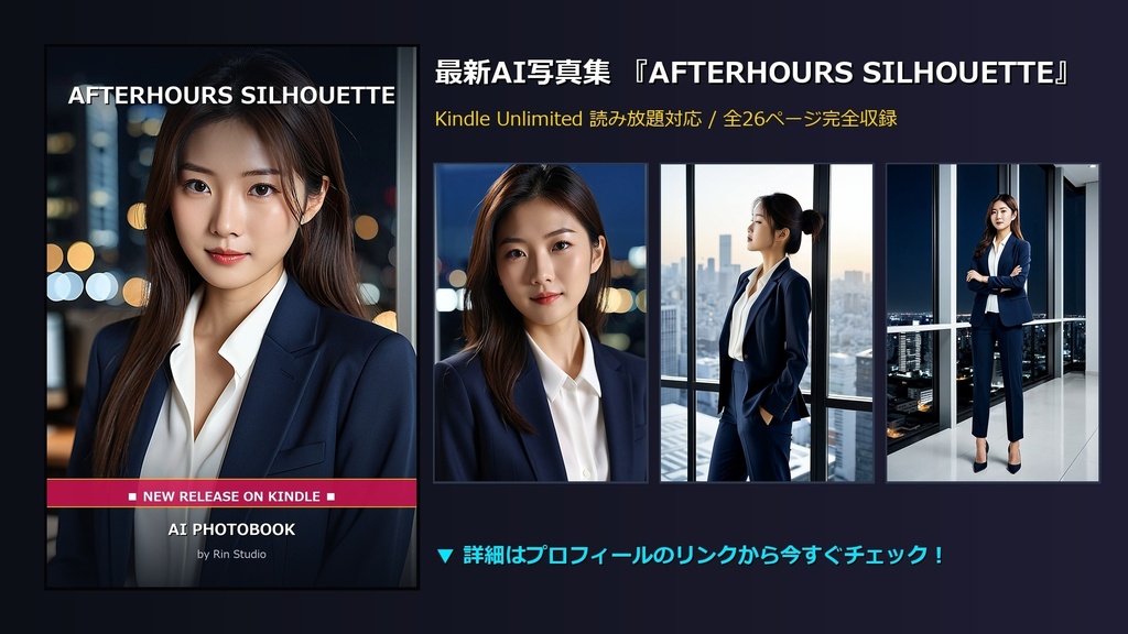 AFTERHOURS SILHOUETTE - 静寂のオフィス、残業の彼女が見せる知的な素顔