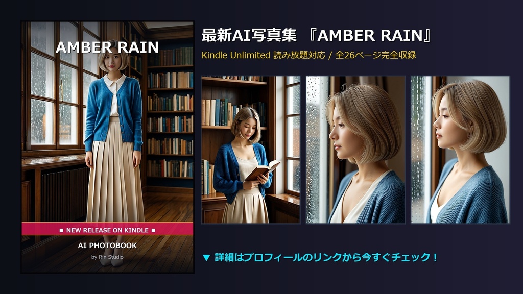 AMBER RAIN - 雨音の調べ、静寂の図書室で紡ぐノスタルジックな物語
