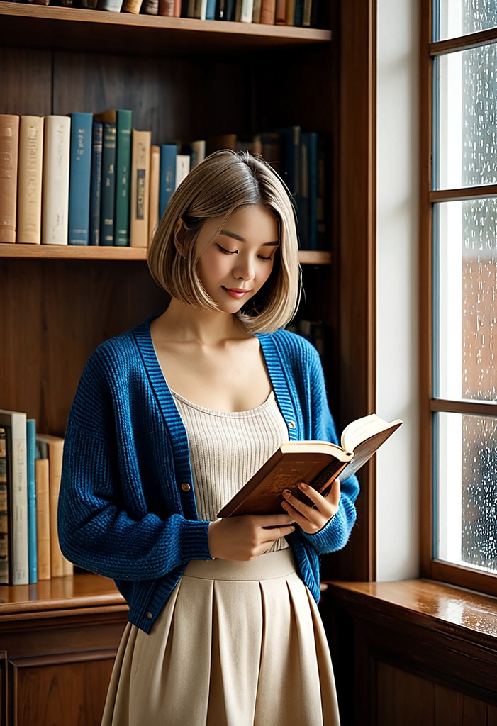 AMBER RAIN - 雨音の調べ、静寂の図書室で紡ぐノスタルジックな物語