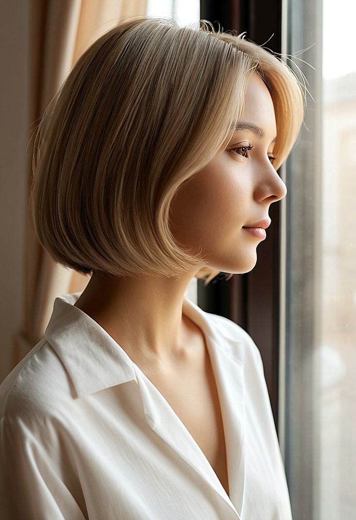 Morning Glow and White Shirt - 朝の光に包まれた部屋と白シャツが魅せる圧倒的透明感