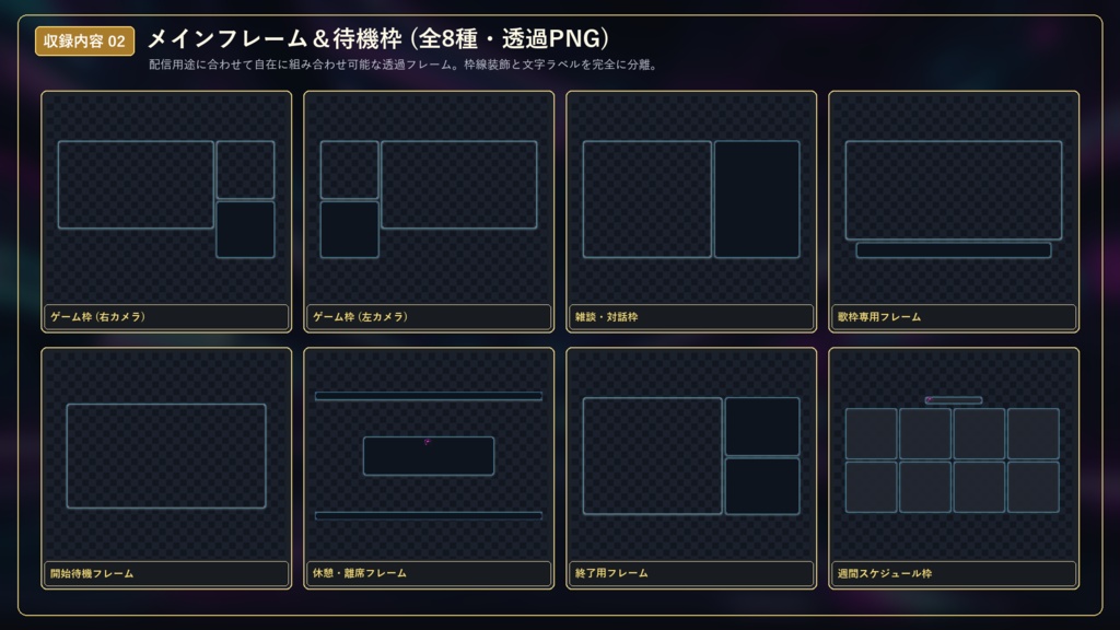 【無料版あり】SFサイバー 配信画面セット【VTuber/OBS/ゲーム・雑談】ヴォイド・コア・インターフェース Vol.01