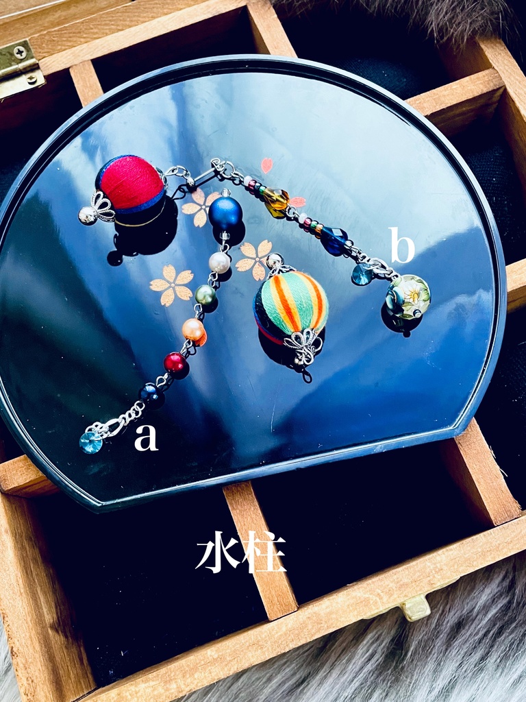 柱組の巻玉ピアス(イヤリング)