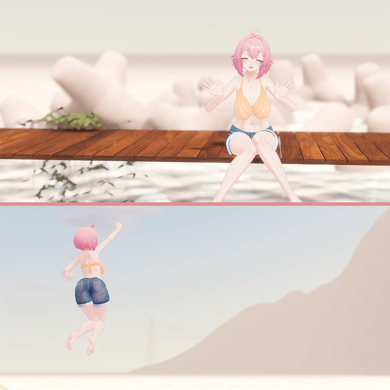 【APOLLOちゃん専用】衣装3Dモデル ビキニとホットパンツのセット