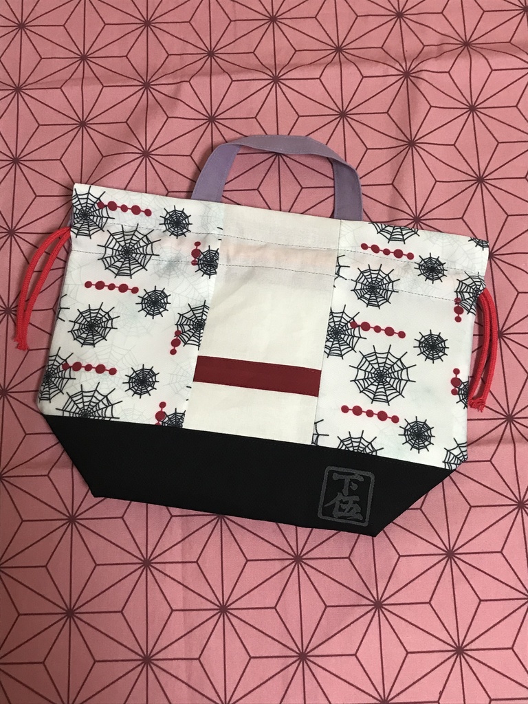 鬼滅の刃ランチ巾着袋 ハンドメイド 下絃の伍 累