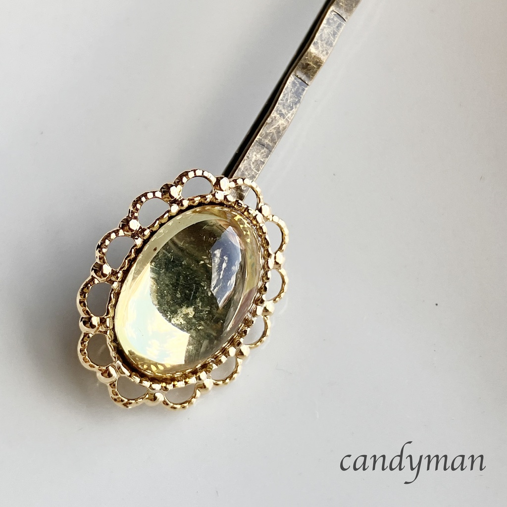 【送料込み】ヴィンテージ黄色のジョンキルお花のヘアピン