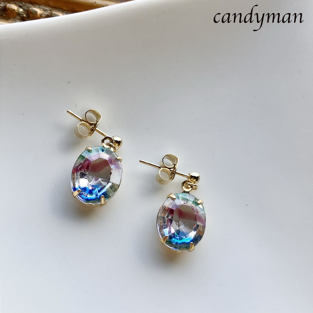 【送料込み】アイリスカラーのシンプルなピアス ジャーマンヴィンテージ