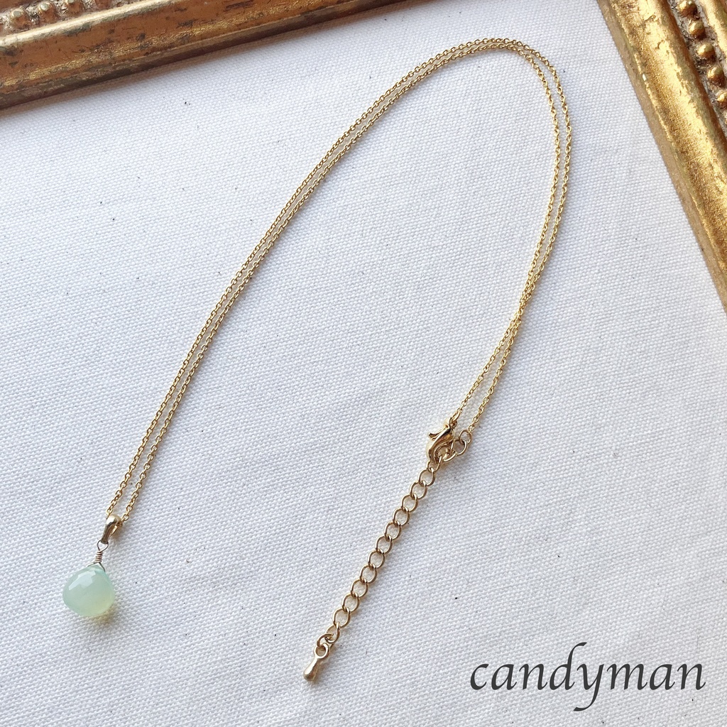 【送料込み】天然石シーブルーカルセドニーの美しい青い海色ネックレス