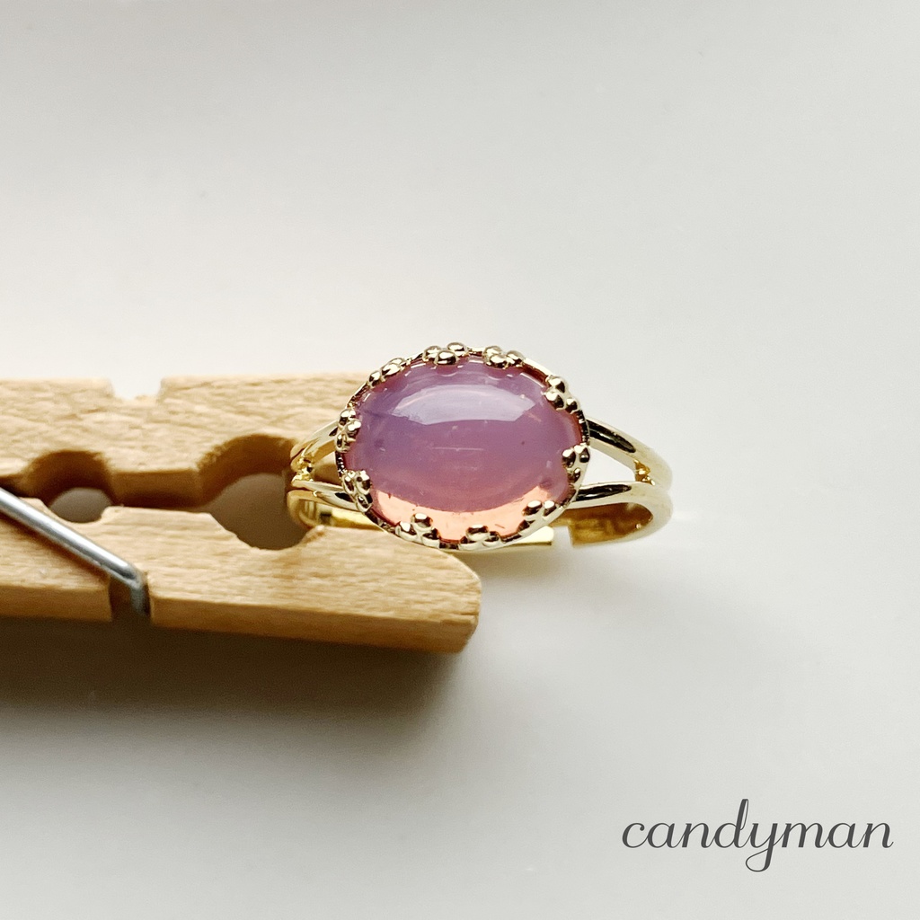 【送料込み】チェコヴィンテージ*ピンクのレースリング