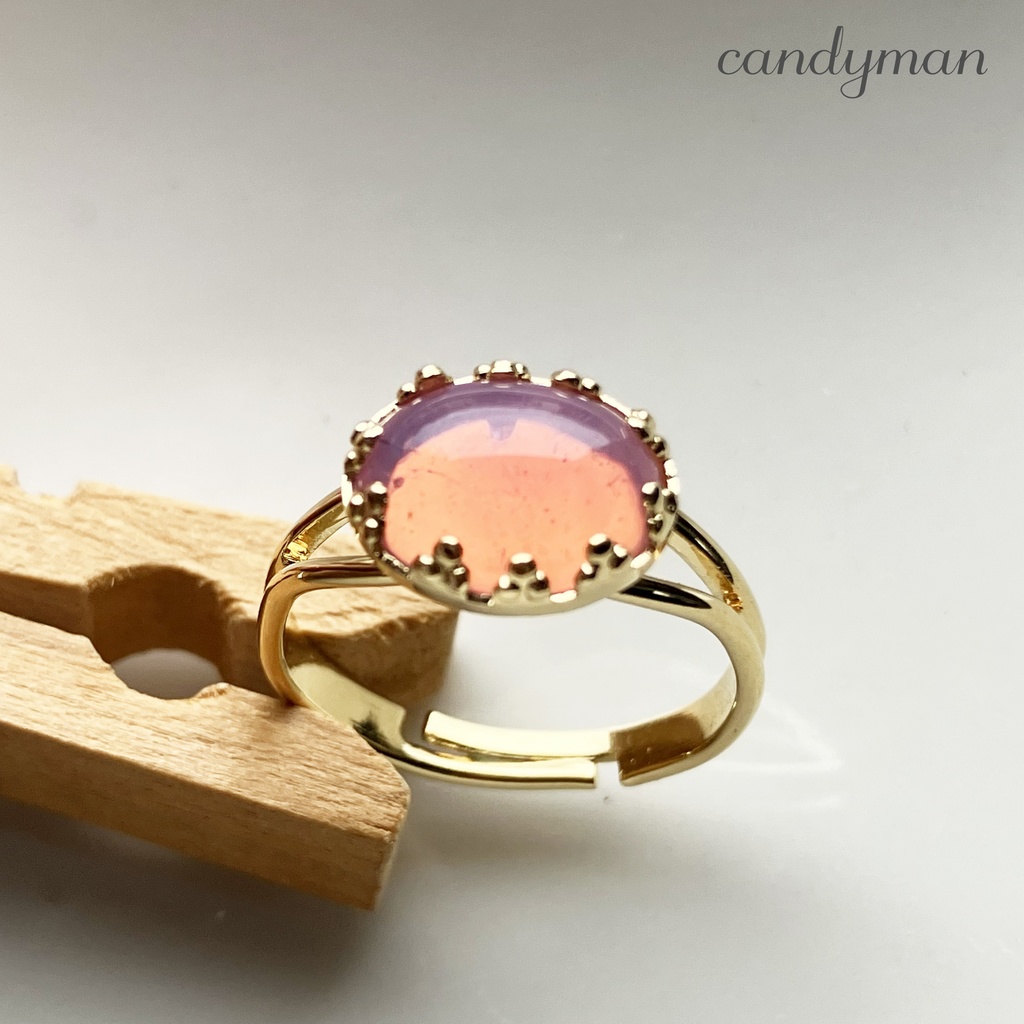 【送料込み】チェコヴィンテージ*ピンクのレースリング