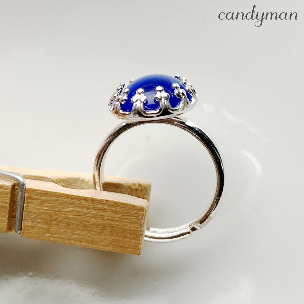 【送料込み】チェコヴィンテージ*ブルーのレースリング