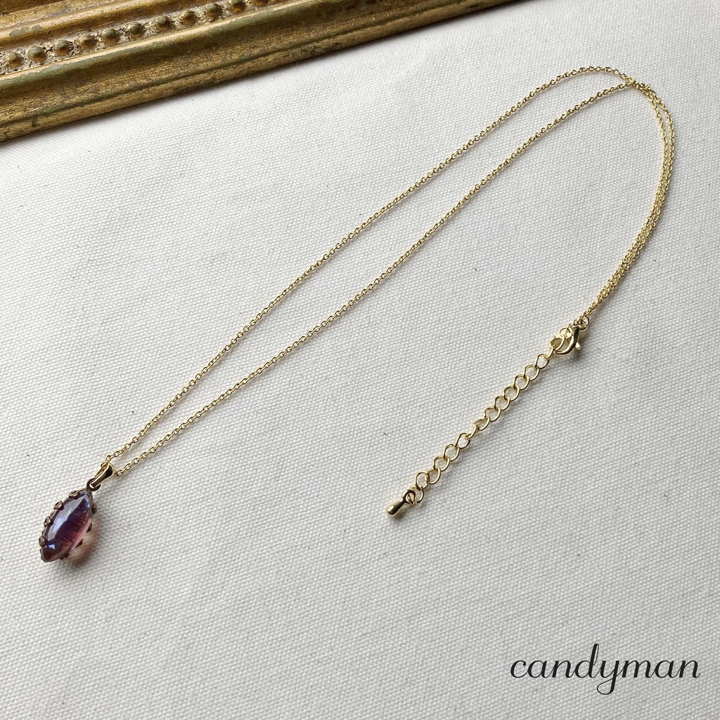 【送料込み】チェコヴィンテージ ピンクのドラゴンズブレスネックレス