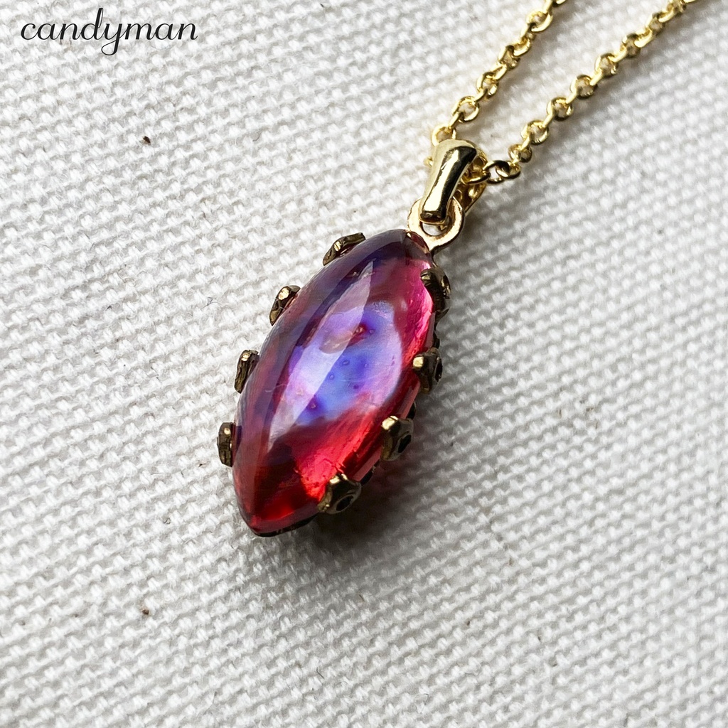 【送料込み】チェコヴィンテージ　ピンクのドラゴンズブレスネックレス