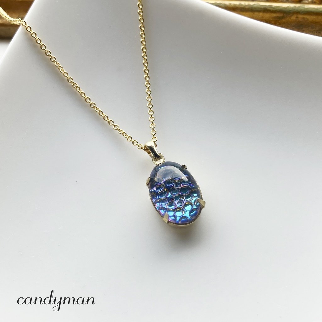 【送料込み】ジャーマンヴィンテージ スネークスキン ヘリオスグリーンカラーネックレス