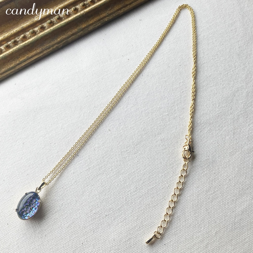 【送料込み】ジャーマンヴィンテージ スネークスキン ヘリオスグリーンカラーネックレス