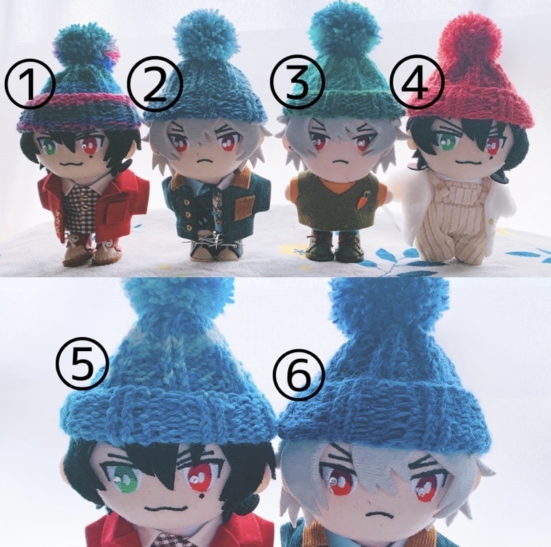 カラフルぽんぽんニット帽(10〜12cm/送料込)