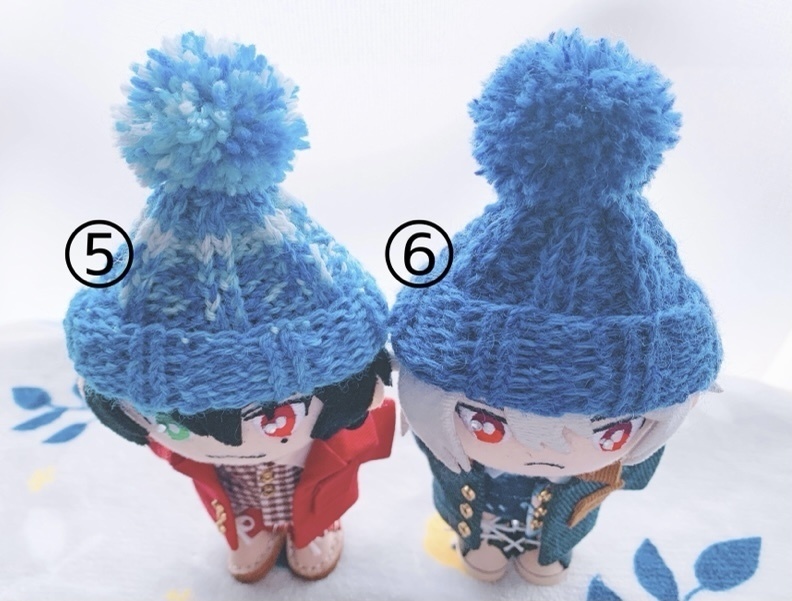 カラフルぽんぽんニット帽(10〜12cm/送料込)