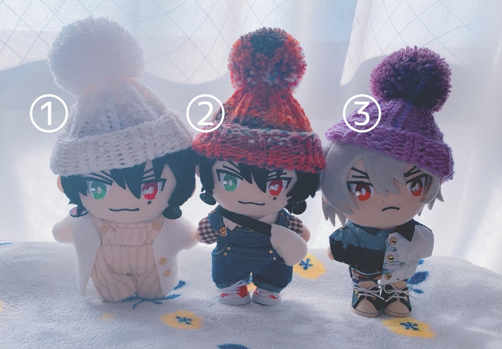 ぽんぽんニット帽(10〜12cm/単色/送料込)