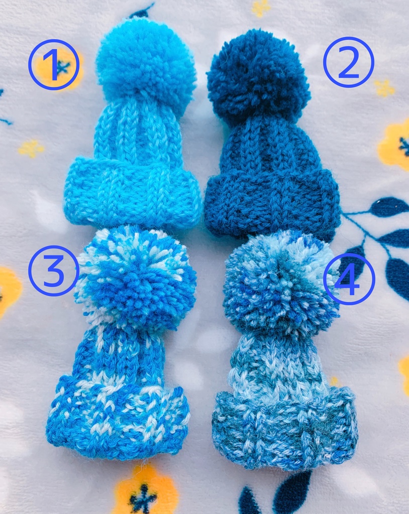 カラフルぽんぽんニット帽(10〜12cm/送料込)