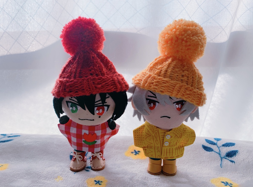 カラフルぽんぽんニット帽(10〜12cm/送料込)