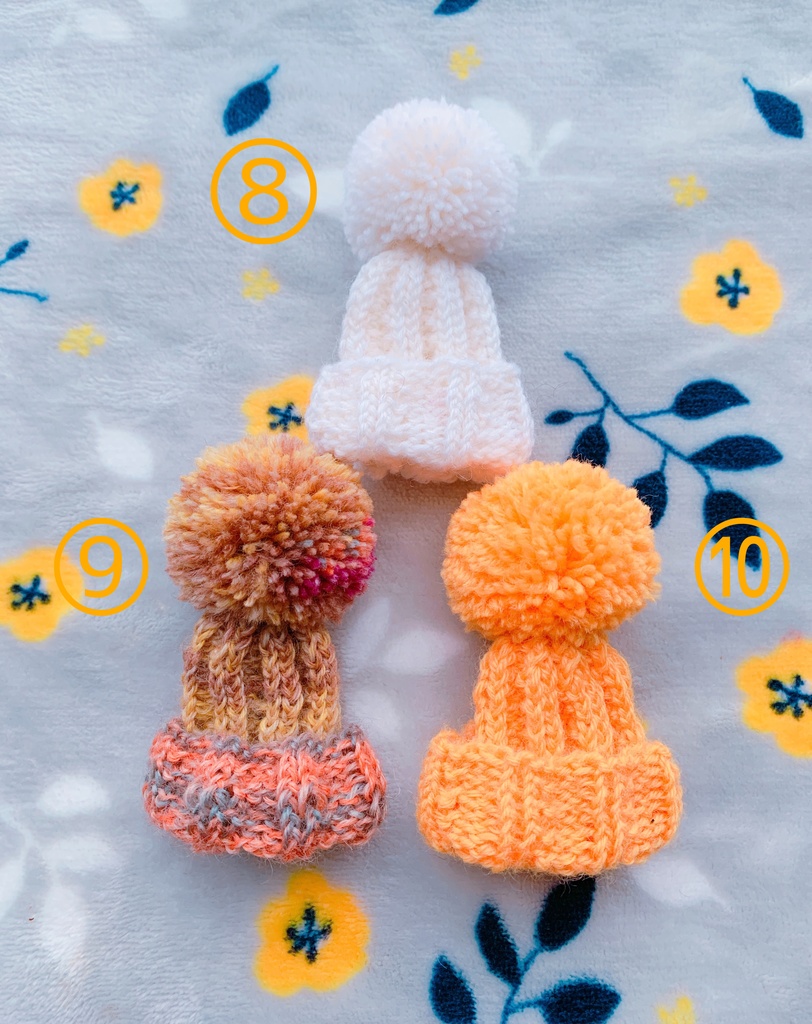 カラフルぽんぽんニット帽(10〜12cm/送料込)