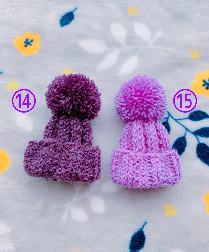 カラフルぽんぽんニット帽(10〜12cm/送料込)