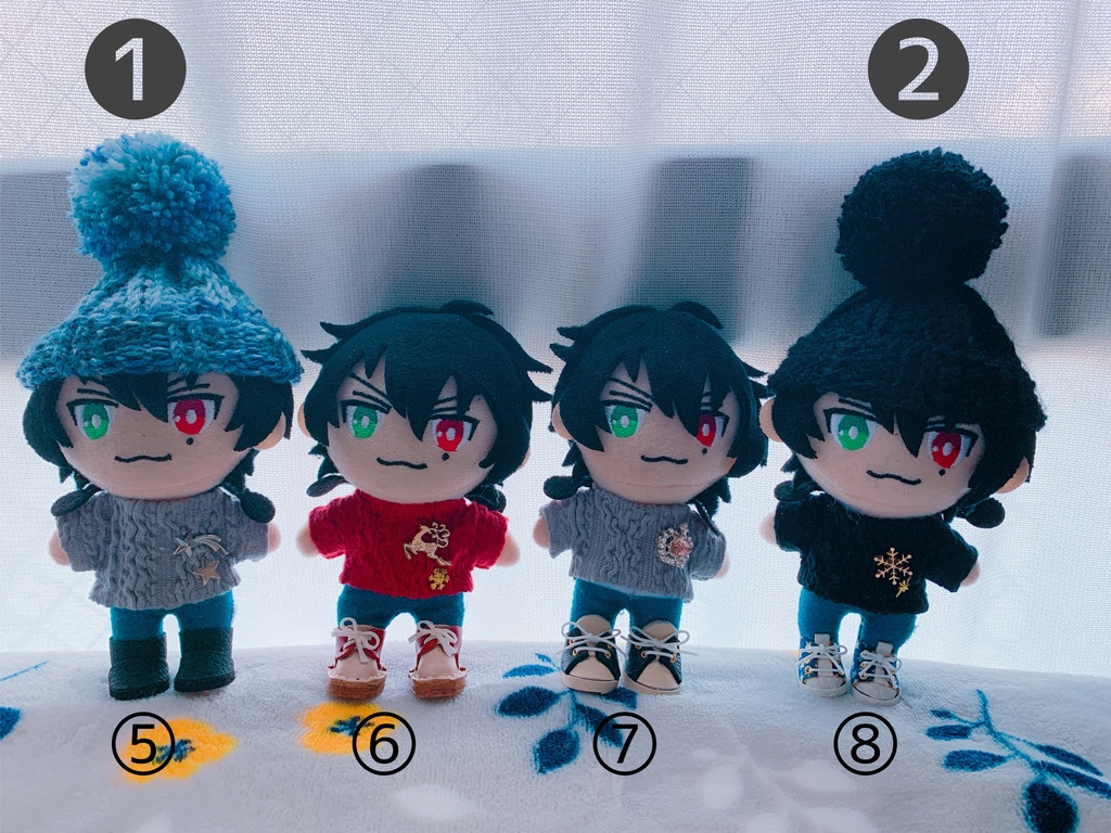 カラフルぽんぽんニット帽/セーター(10〜12cm)