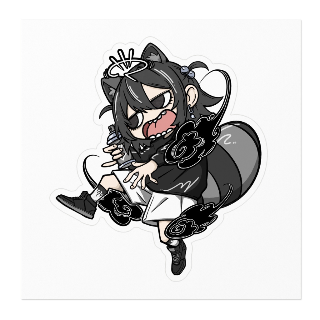 2周年記念グッズ - ステッカー(黒)