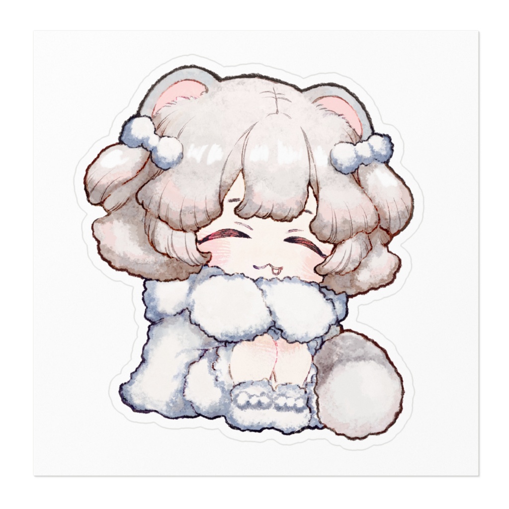 2周年記念グッズ - ステッカー(白)