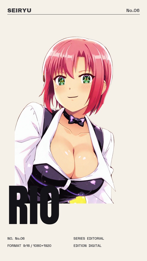 【スマホ壁紙】RIO — EDITORIAL Vol.01|雑誌風タイポグラフィ壁紙 24デザイン(文字あり/なし 計48枚)スーパーリオエース2 姉妹6人