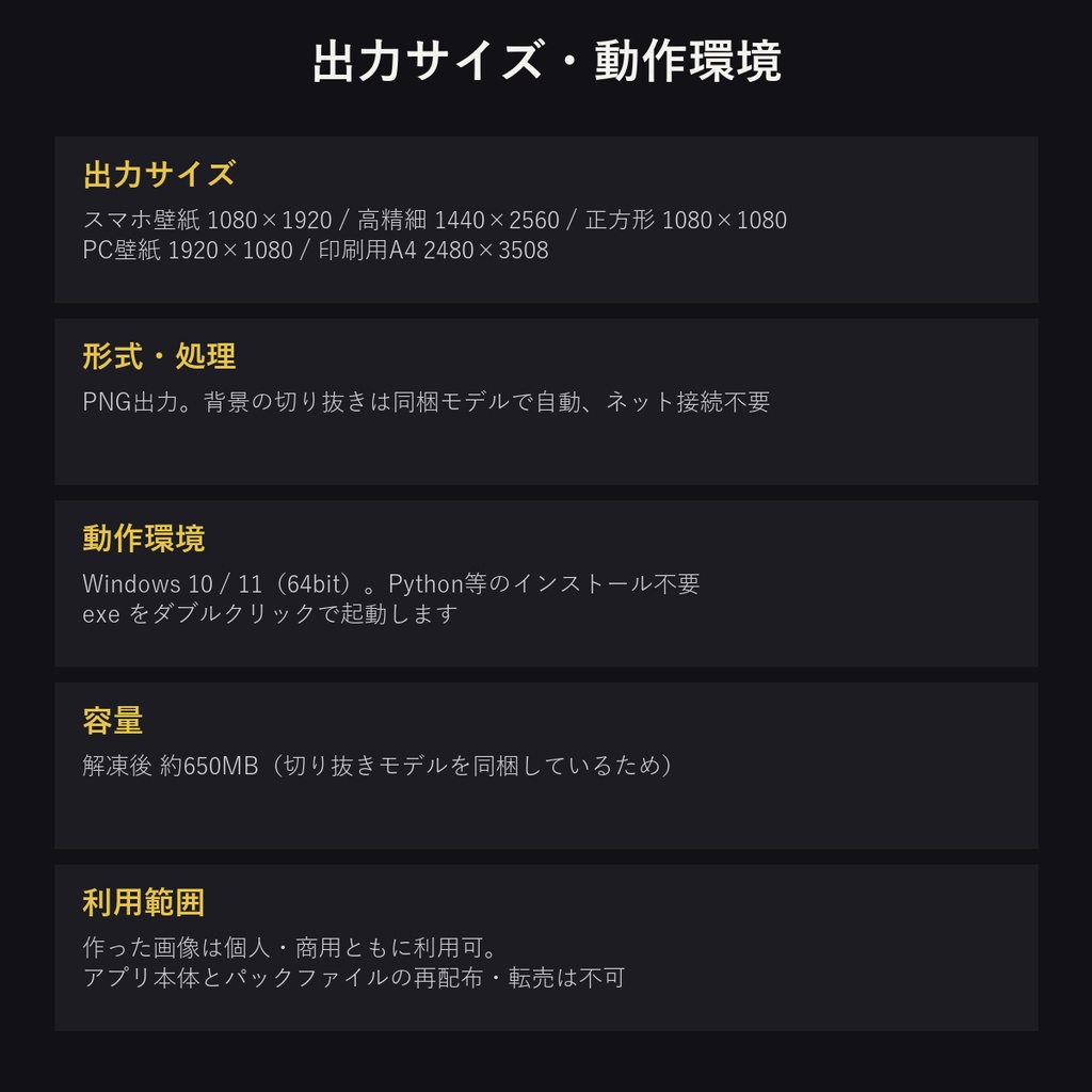TYPO POSTER|キャラ画像1枚を「雑誌風タイポグラフィ壁紙」にするWindowsアプリ(18デザイン収録/背景切り抜き自動/商用利用可)