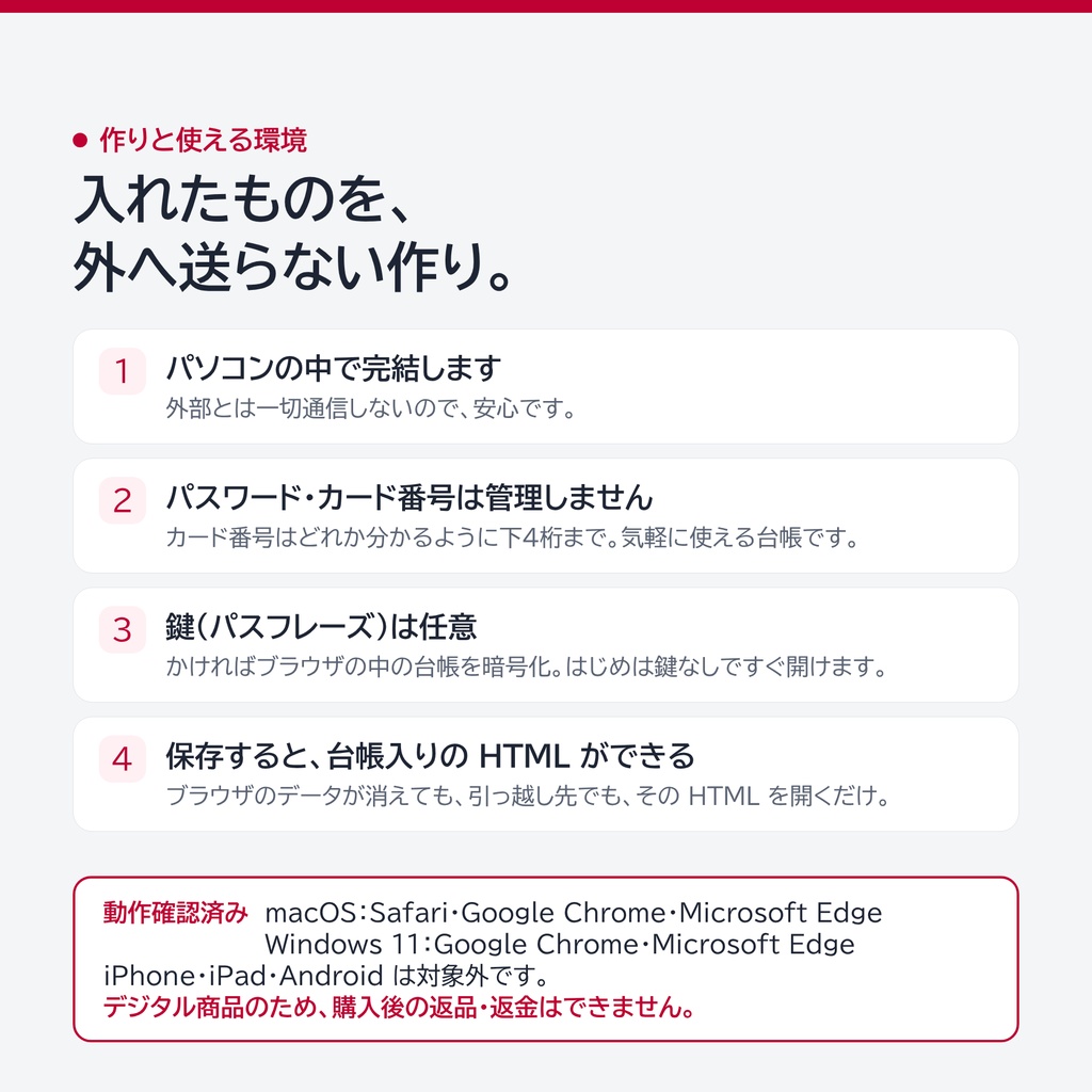 どこ登録|メールとカードをどこに登録したか管理する台帳