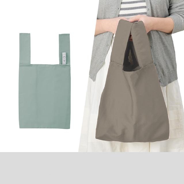 かわいいシマエナガのクルリトエコバッグ(スモークピンク)