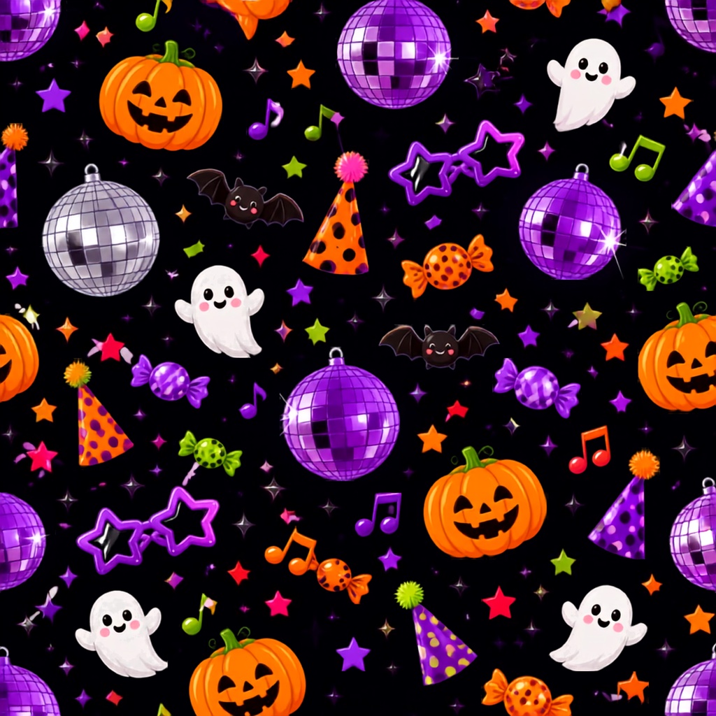 「Halloween Pop Party★ハロウィン デジタルペーパー 4枚セット」(Canva)