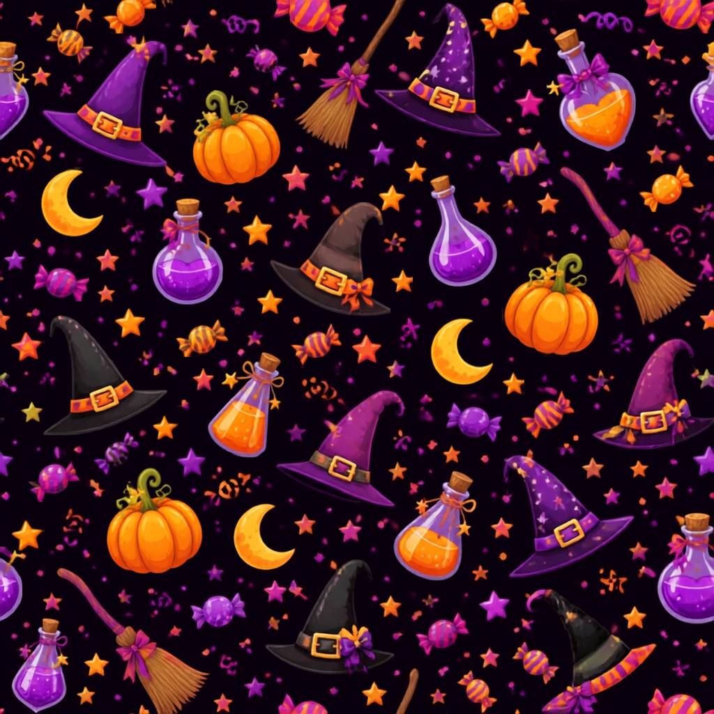 「Halloween Pop Party★ハロウィン デジタルペーパー 4枚セット」(Canva)
